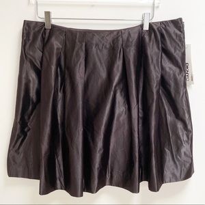 DKNYC Chocolate Matte Satin Skirt w/ Pockets! Sz14